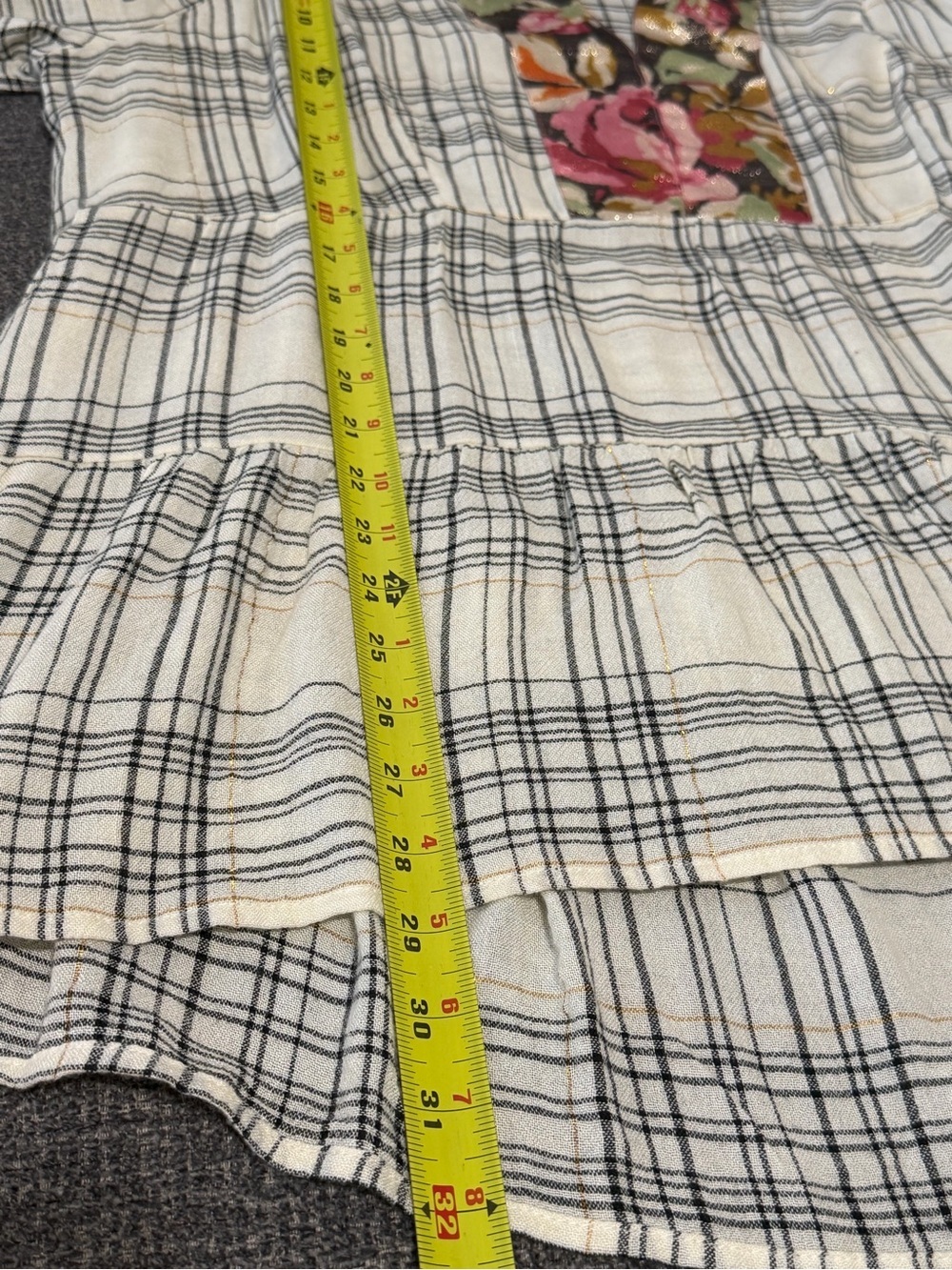 Anthropologie Darlene Plaid Peasant Blouse XL - Picture 6 of 12